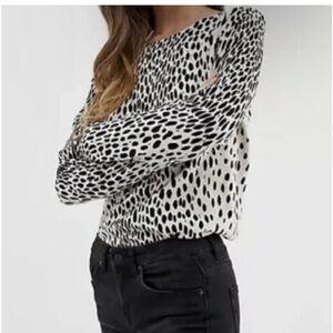 NWOT J. Crew Mercantile Animal Print 100% Cotton Sweater Size Small